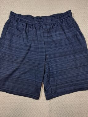 RBX Navy Blue Striped Men’s Athletic Shorts
